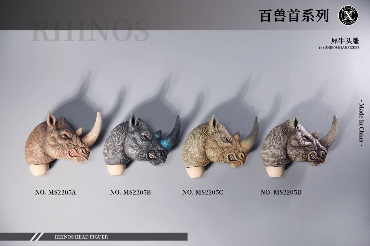Beast Head Sculpture Series Thirteenth - Rhino Head Sculpture MS2205 1/6