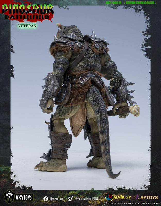 Dinosaur Battlefield AXY001B Carnotaurus Warrior Veteran (Green) 1/12