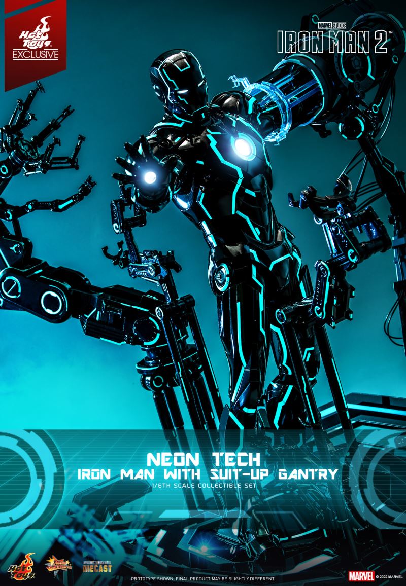 Neon Tech Iron Man with Suit – Up Gantry 1/6