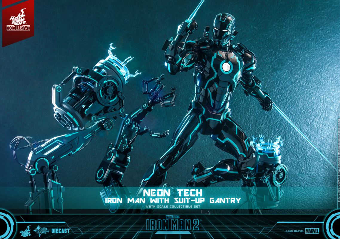 Neon Tech Iron Man with Suit – Up Gantry 1/6