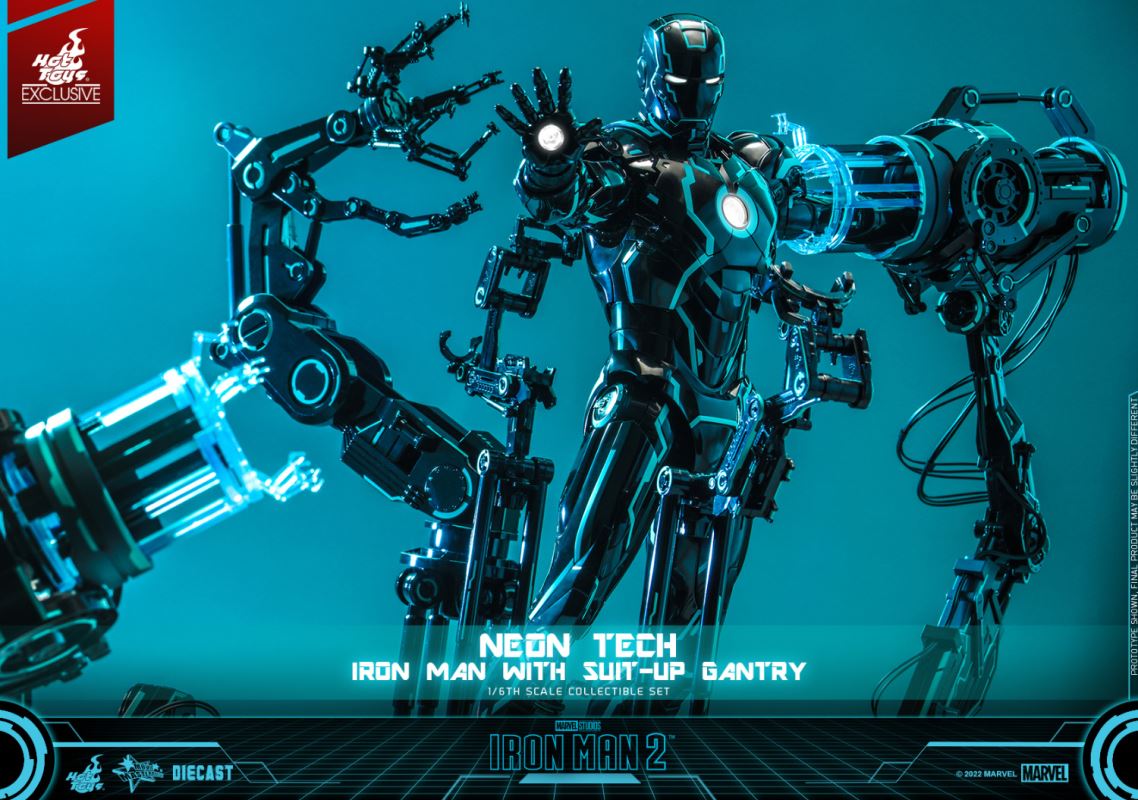 Neon Tech Iron Man with Suit – Up Gantry 1/6