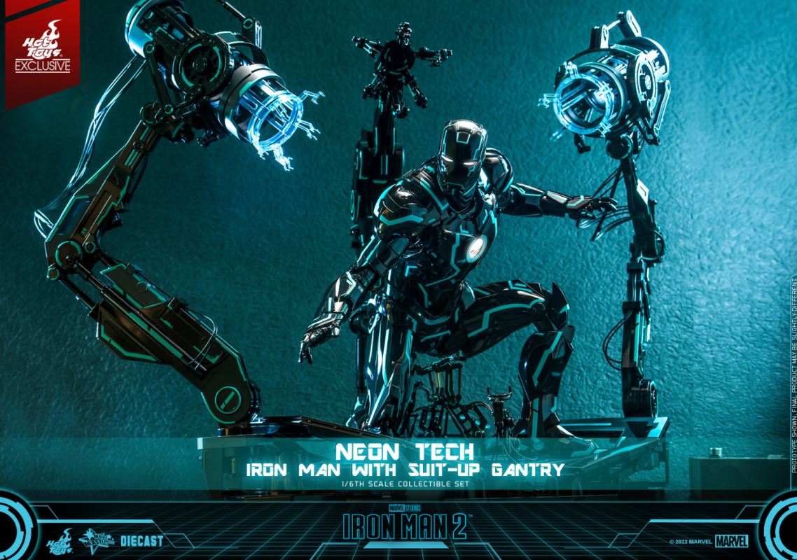 Neon Tech Iron Man with Suit – Up Gantry 1/6