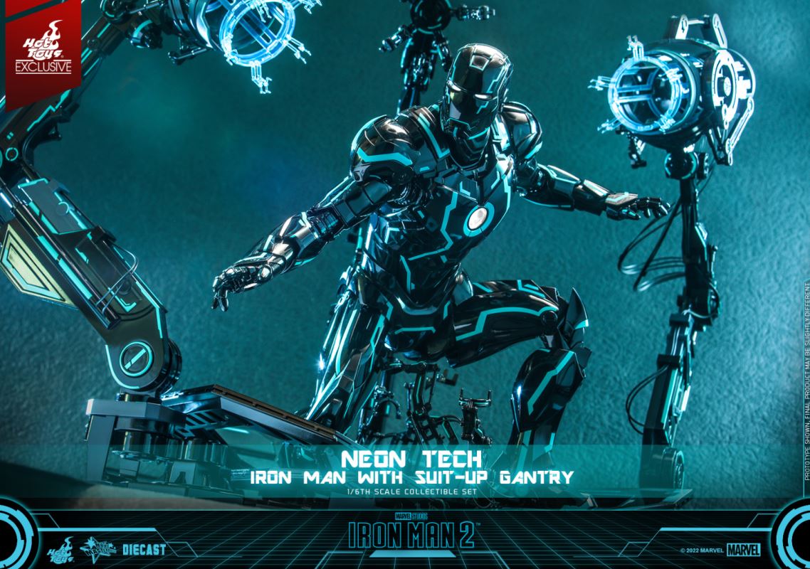 Neon Tech Iron Man with Suit – Up Gantry 1/6