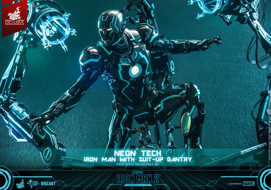 Neon Tech Iron Man with Suit – Up Gantry 1/6