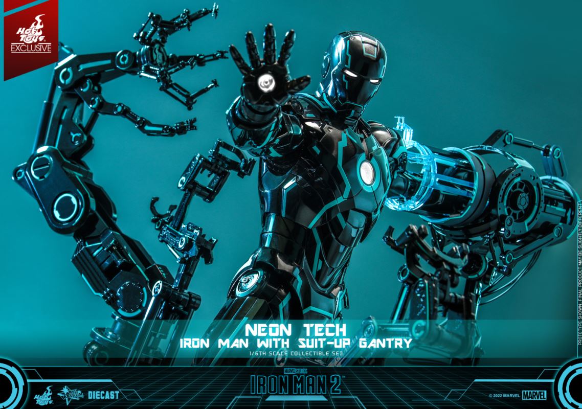 Neon Tech Iron Man with Suit – Up Gantry 1/6