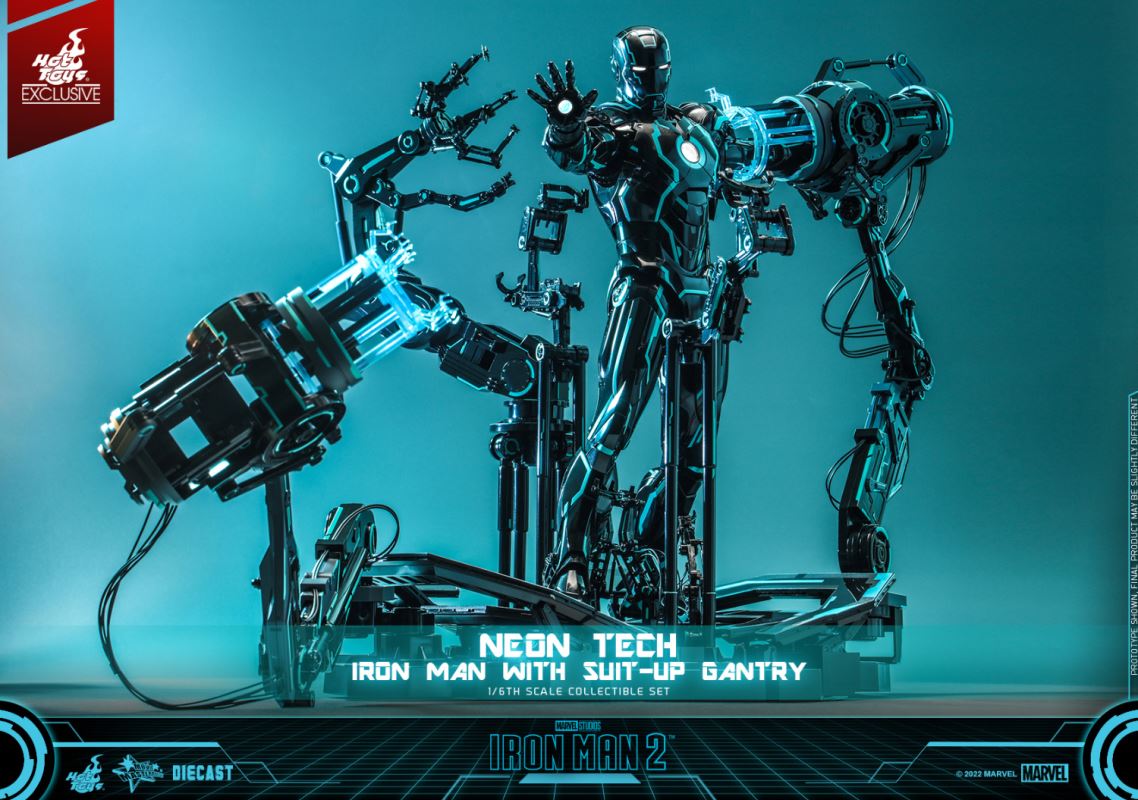 Neon Tech Iron Man with Suit – Up Gantry 1/6