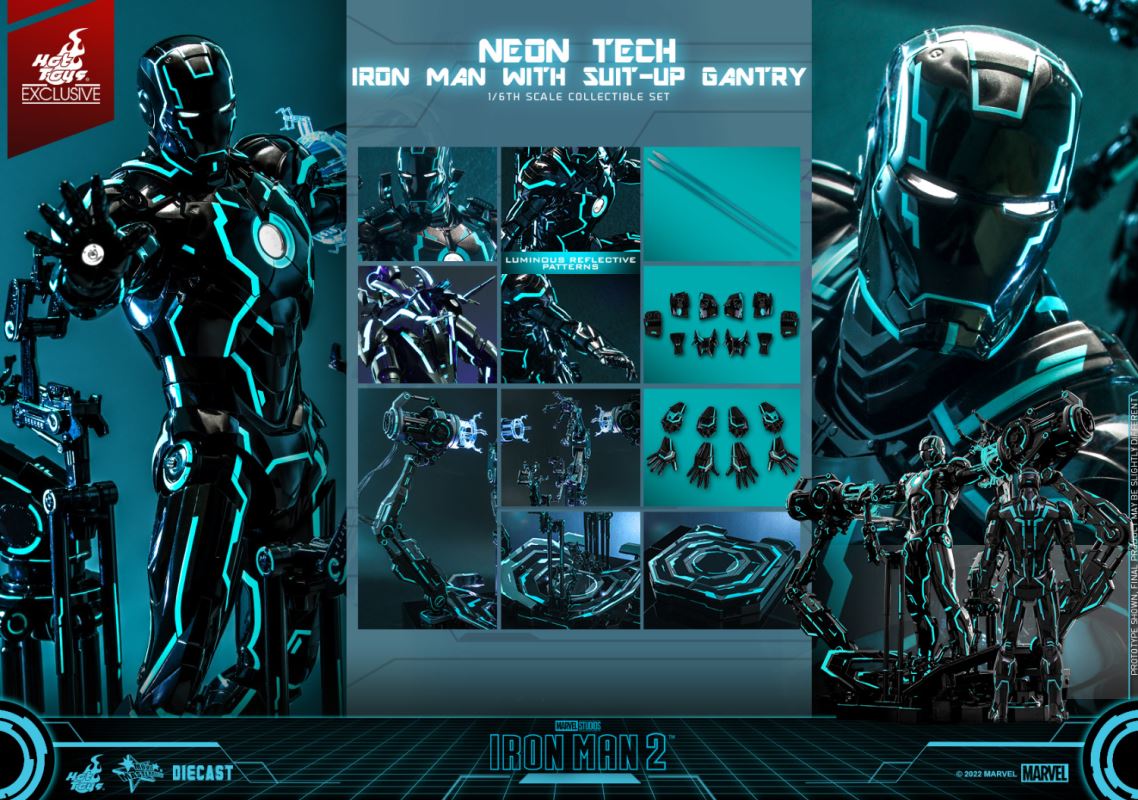 Neon Tech Iron Man with Suit – Up Gantry 1/6