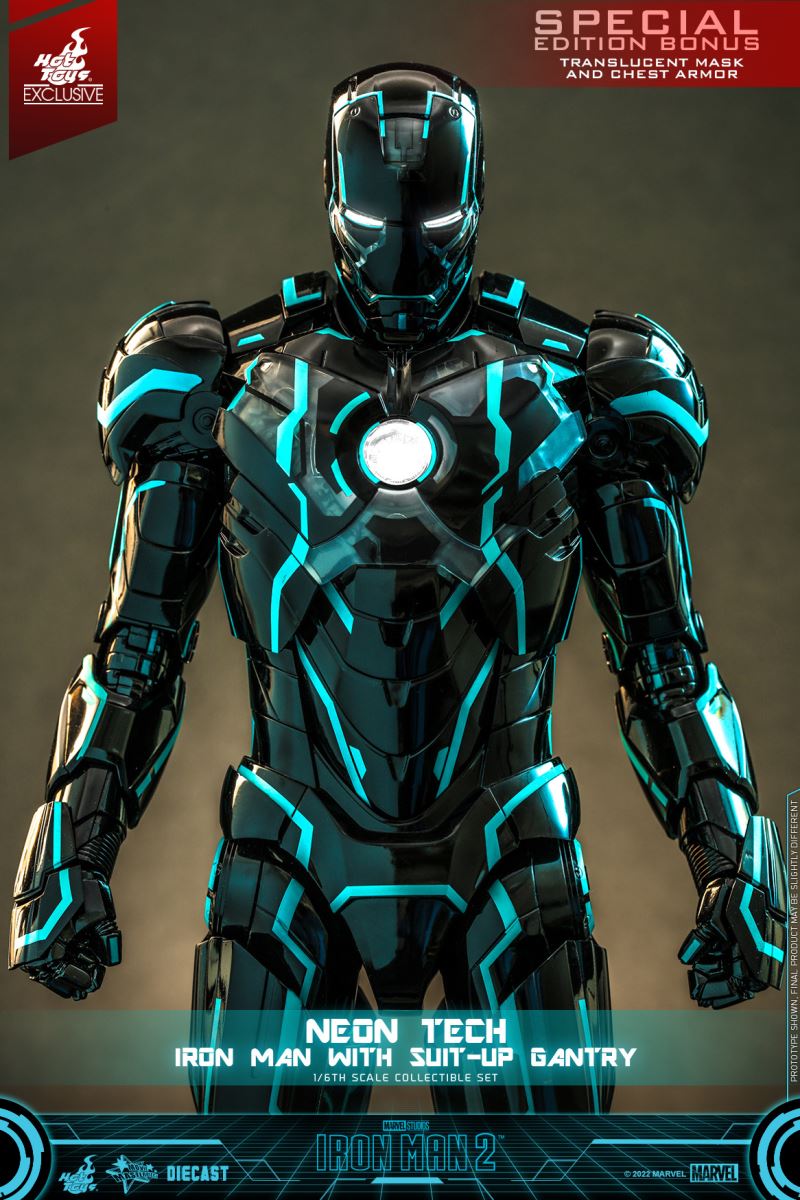 Neon Tech Iron Man with Suit – Up Gantry 1/6