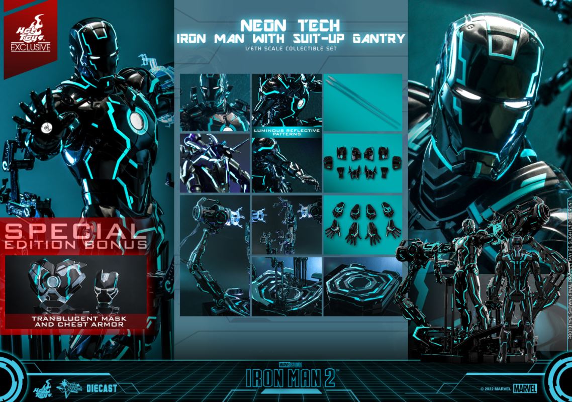 Neon Tech Iron Man with Suit – Up Gantry 1/6