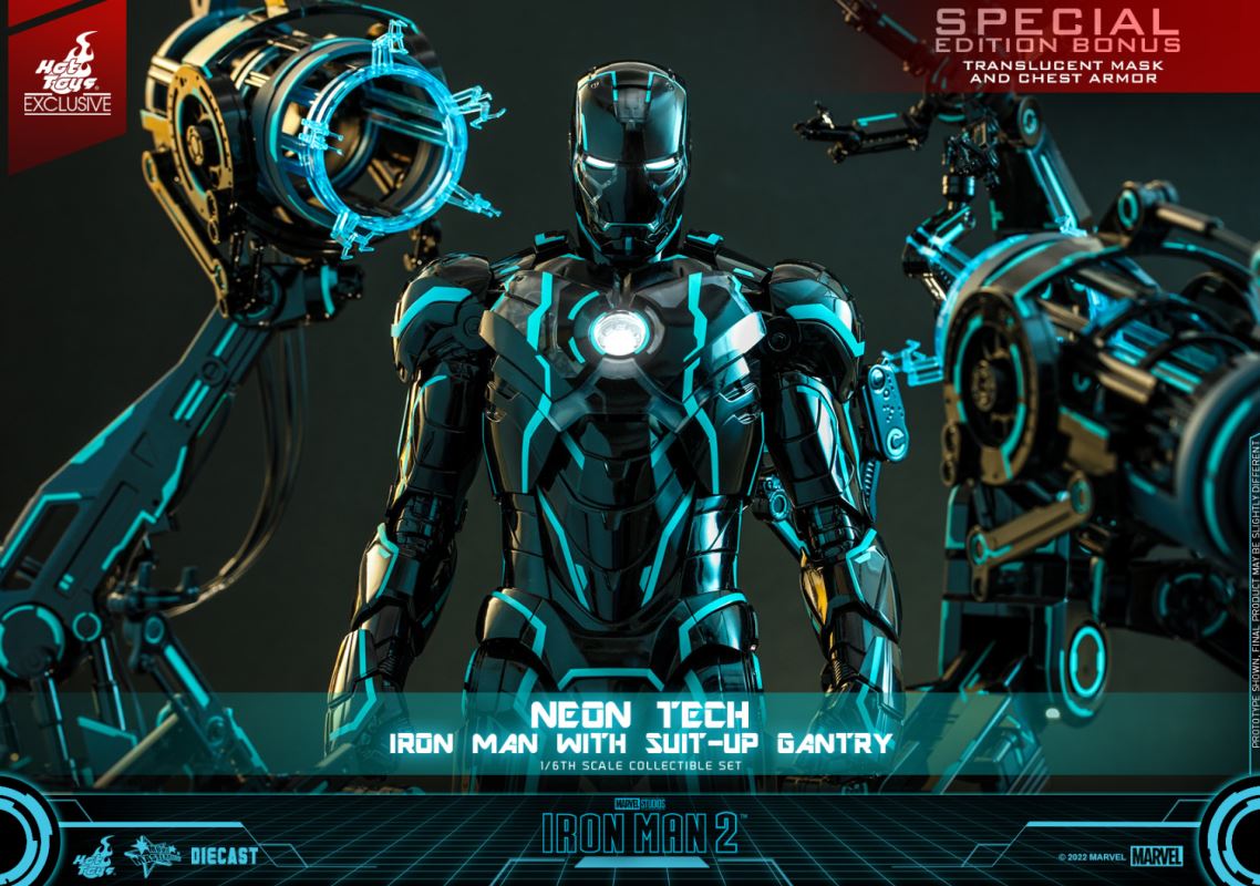 Neon Tech Iron Man with Suit – Up Gantry 1/6