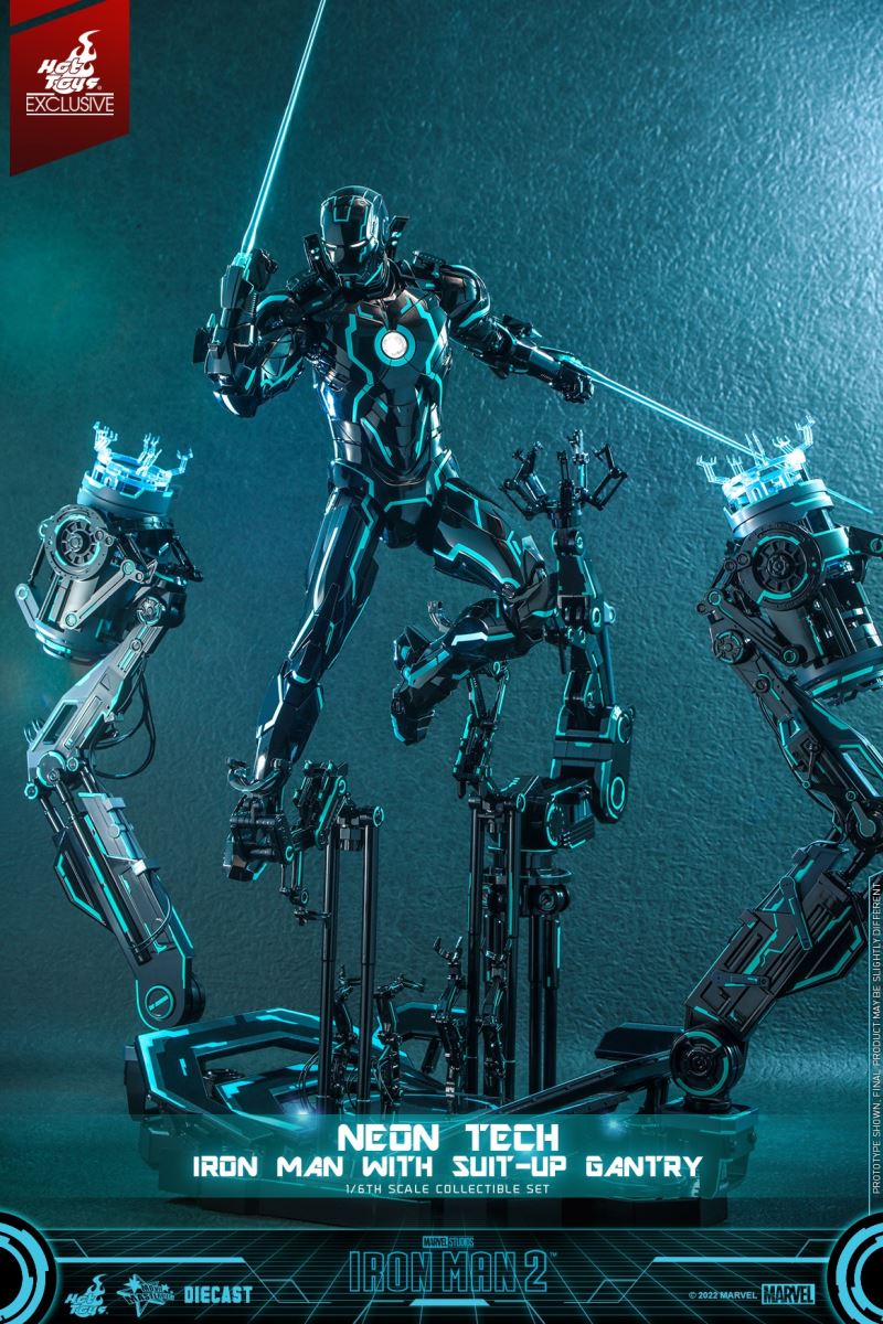 Neon Tech Iron Man with Suit – Up Gantry 1/6