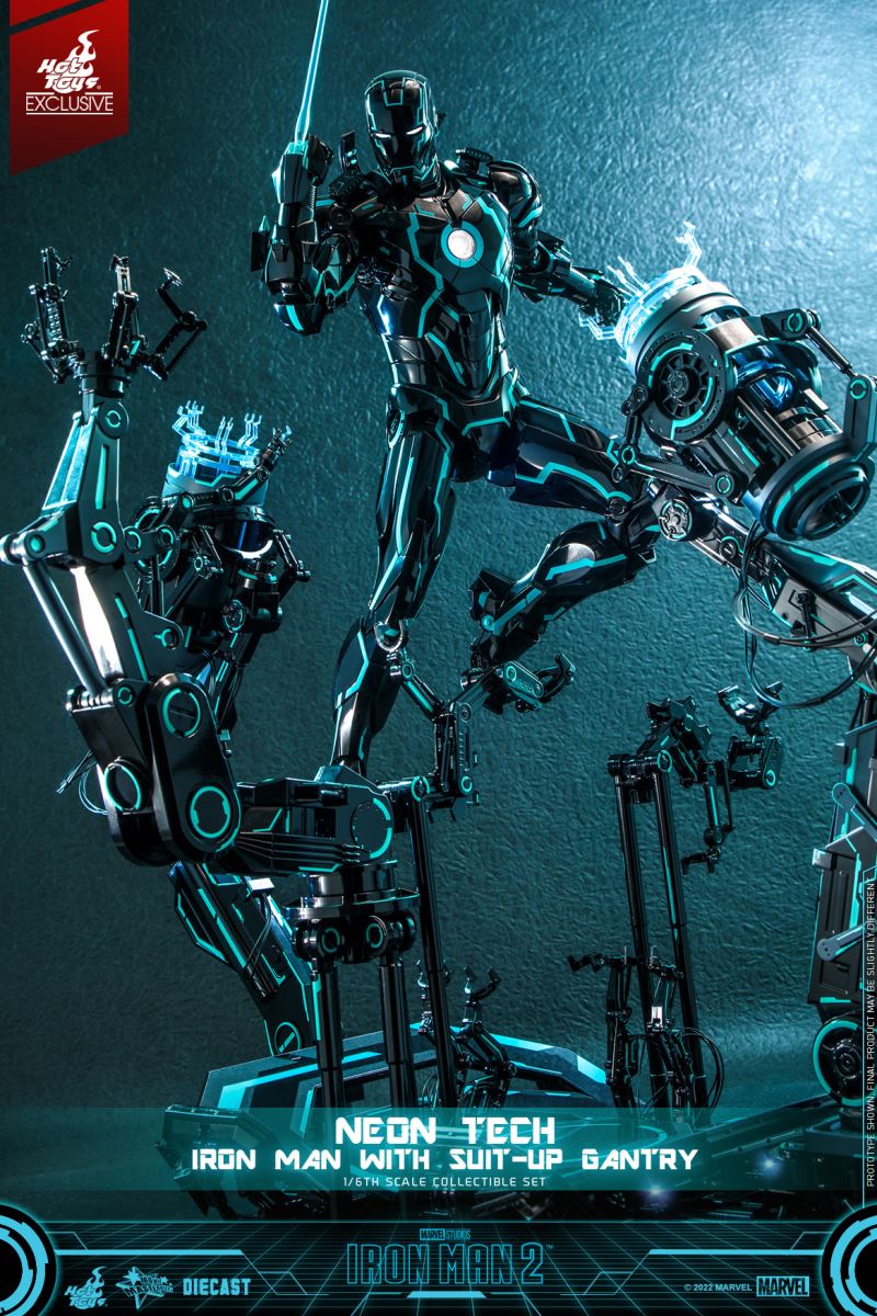 Neon Tech Iron Man with Suit – Up Gantry 1/6