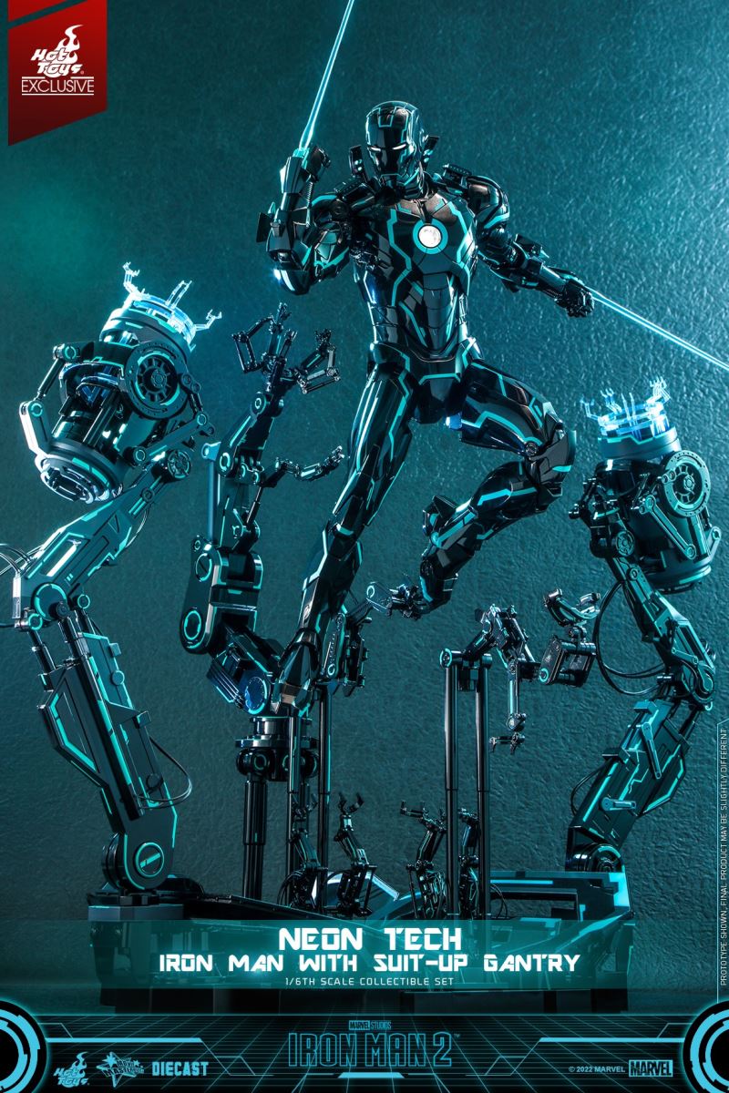Neon Tech Iron Man with Suit – Up Gantry 1/6