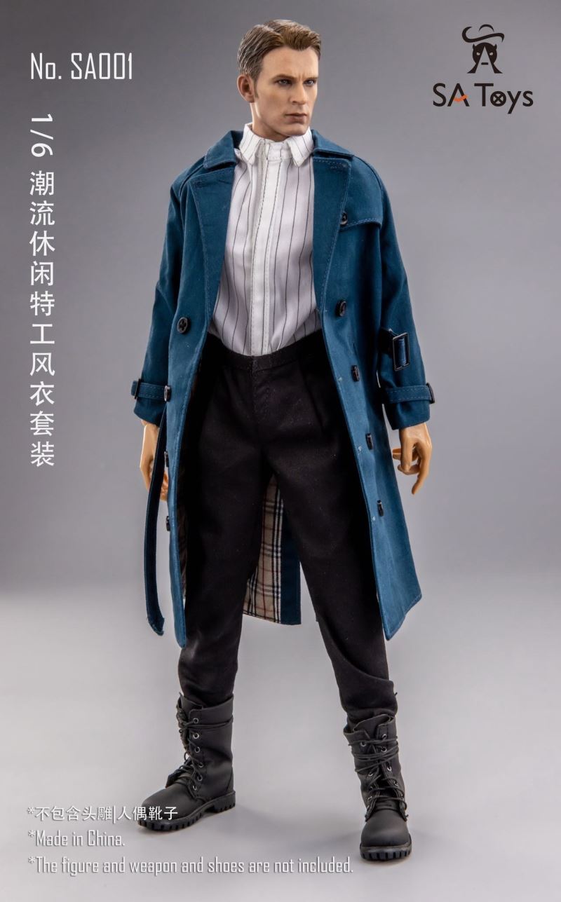 Trendy casual agent trench suit 1/6
