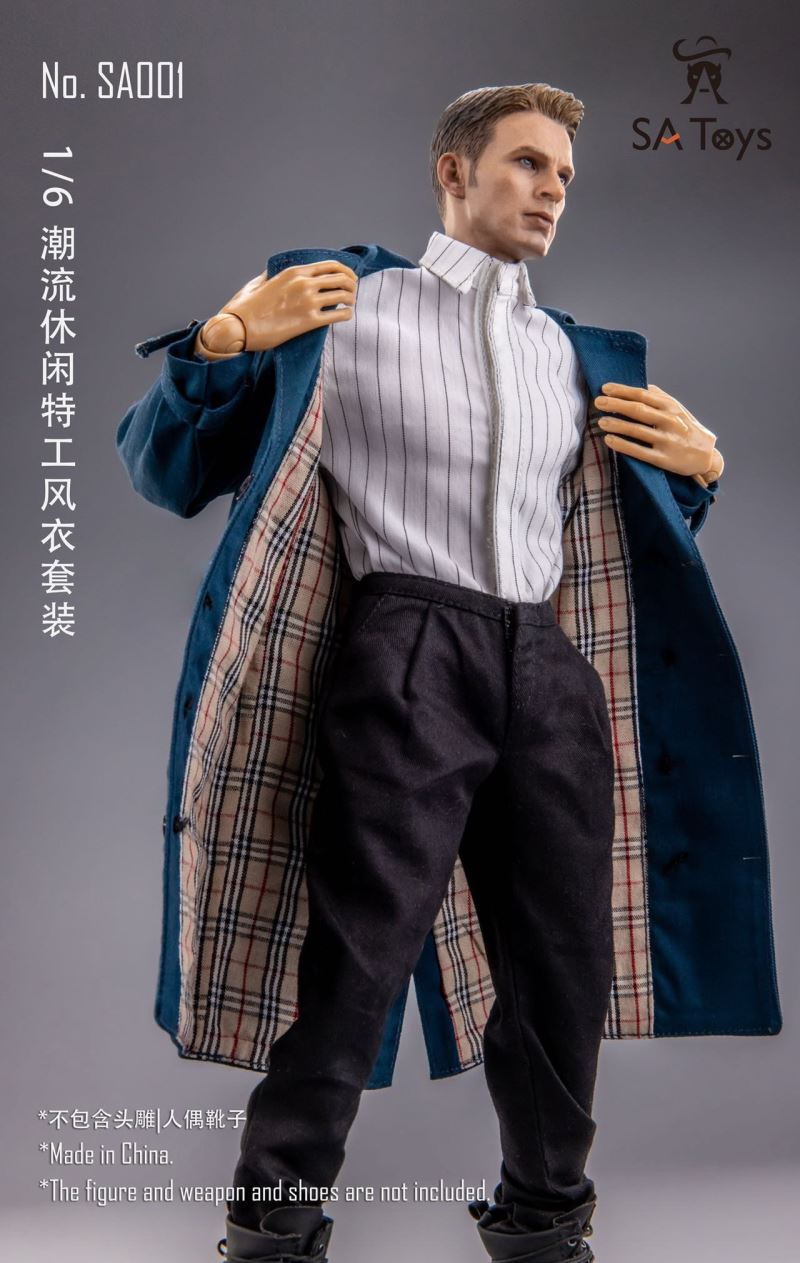 Trendy casual agent trench suit 1/6