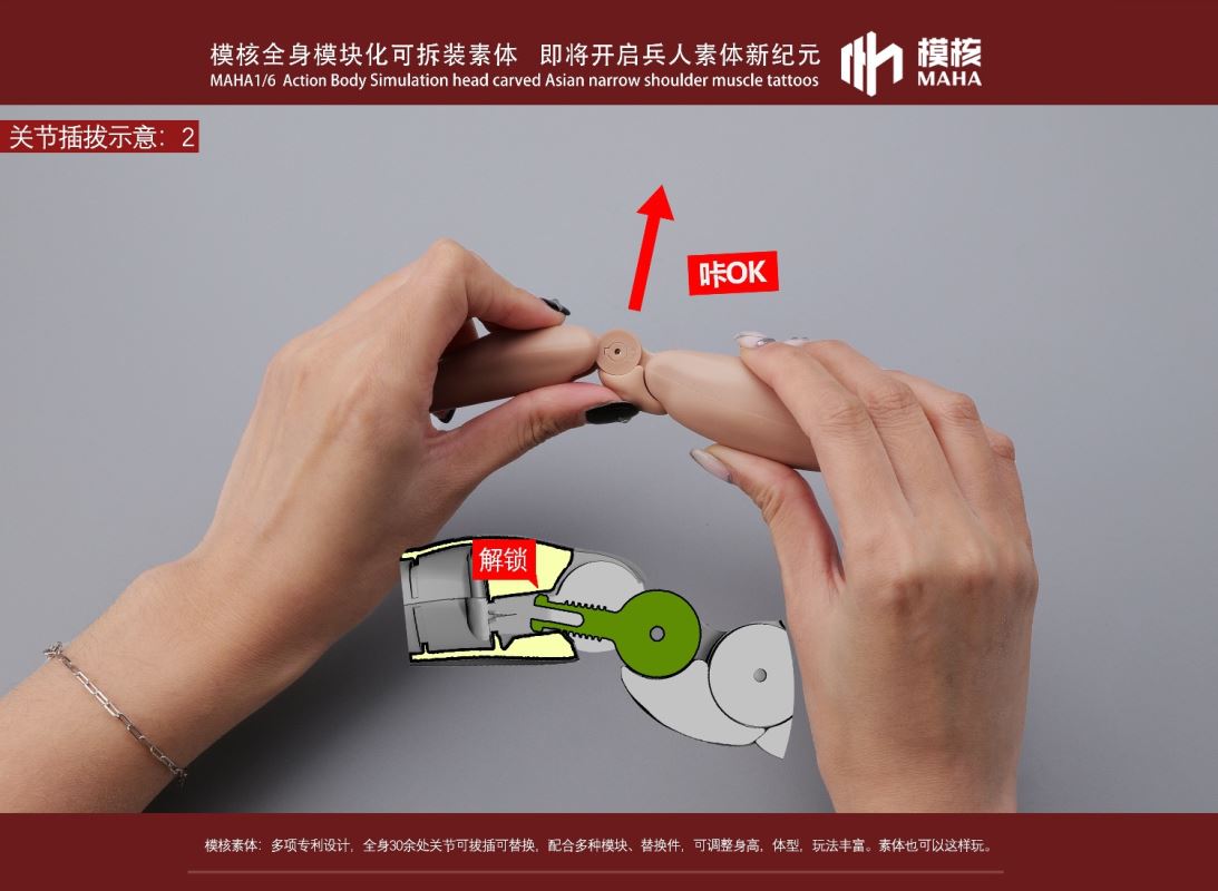 Modular male body and one-piece arm accessory package 1/6