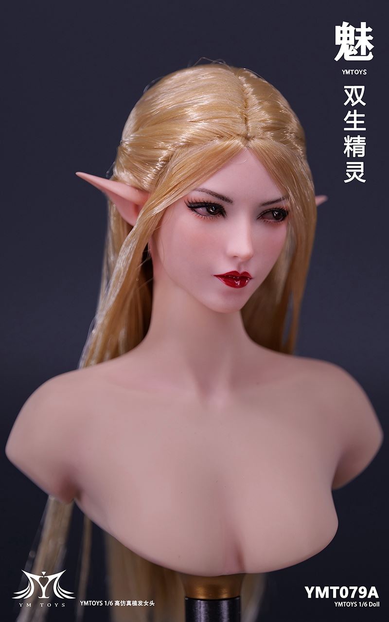 Twin elf head sculpture 1/6