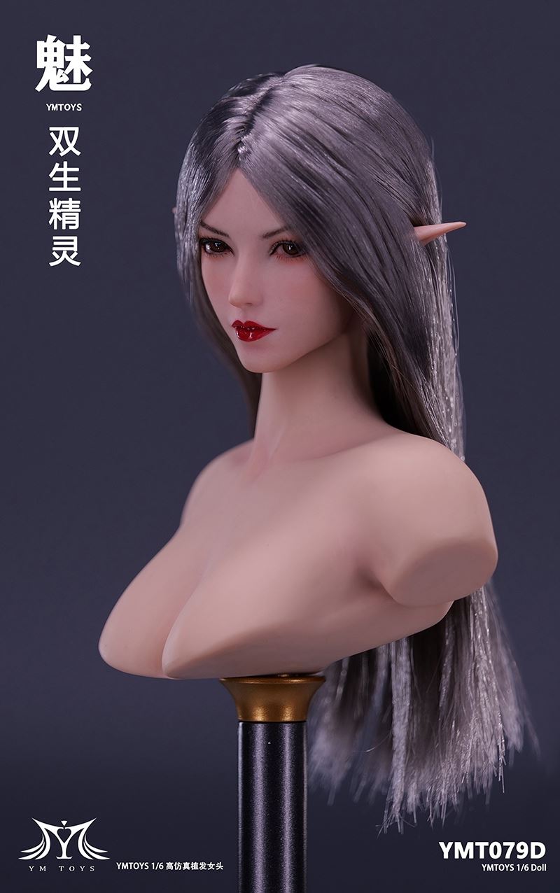 Twin elf head sculpture 1/6