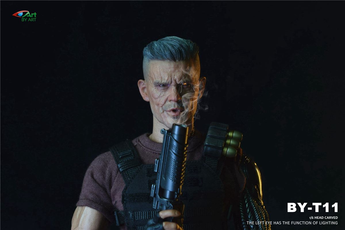 T11 male head sculpt ( left eye can be illuminated ) 1/6