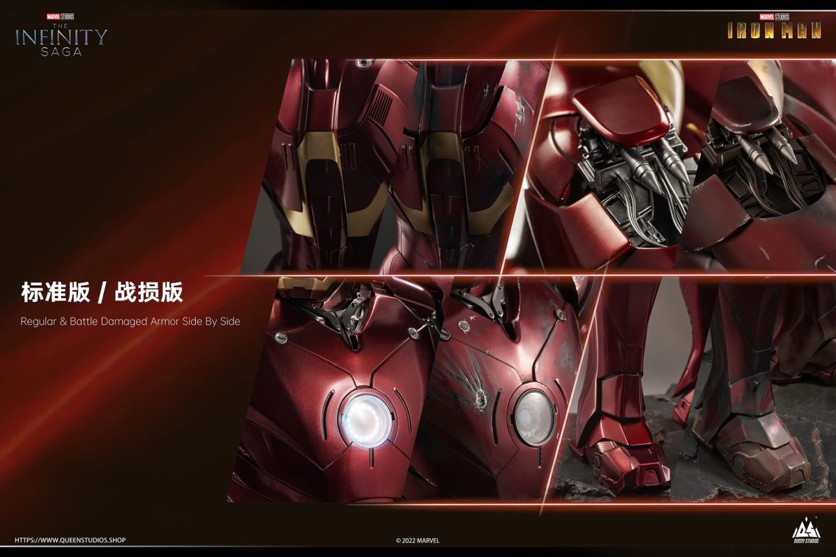Iron Man Mark 3 Battle Damaged Statue 1/2