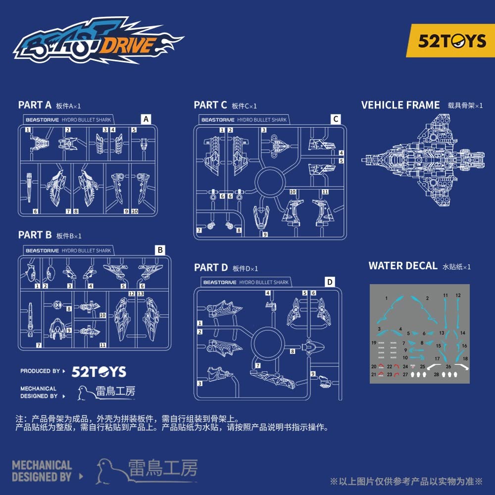 BEASTDRIVE BD 02 HYDRO BULLET SHARK non-scale ABS painted movable figure