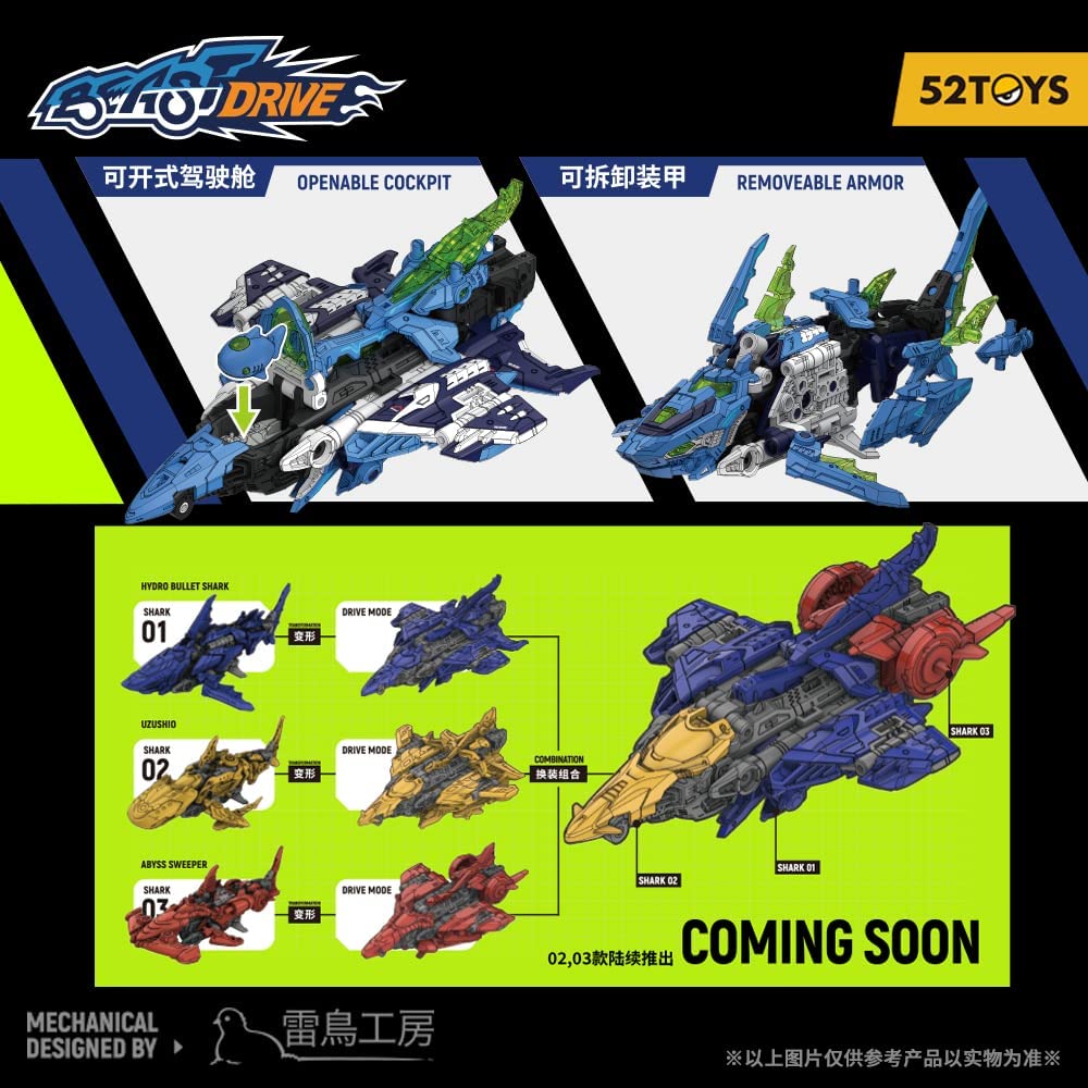 BEASTDRIVE BD 02 HYDRO BULLET SHARK non-scale ABS painted movable figure