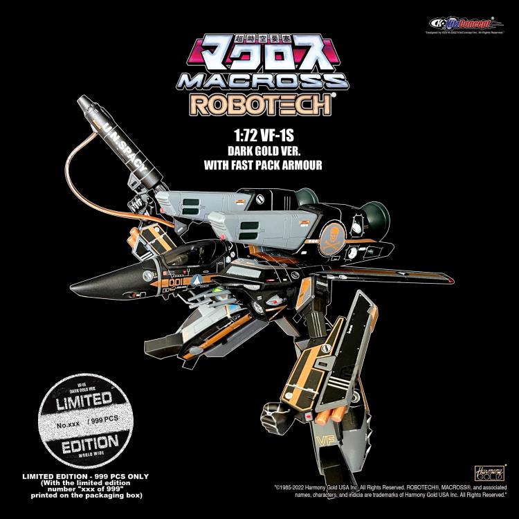 Macross VF-1S Valkyrie (Dark Gold Ver.) with Fast Pack Armor 1/72