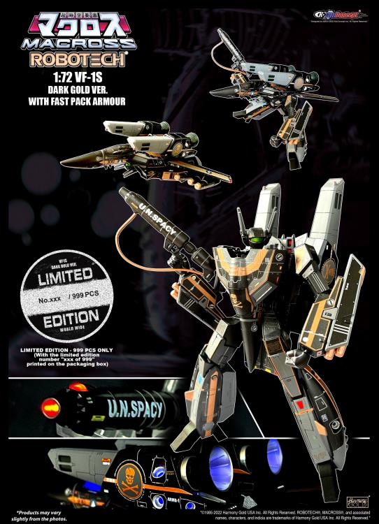 Macross VF-1S Valkyrie (Dark Gold Ver.) with Fast Pack Armor 1/72