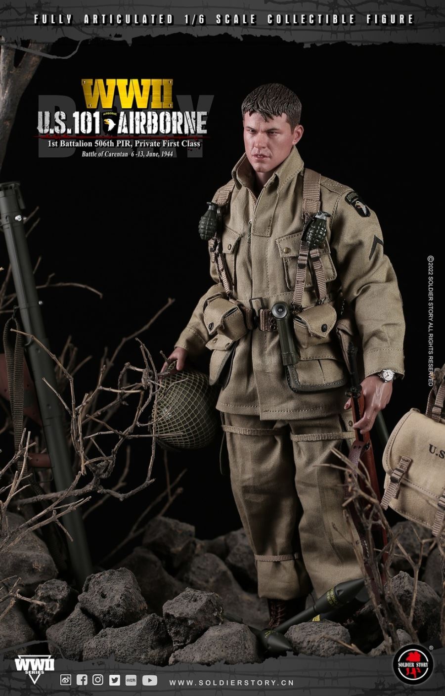 WWII U.S. 101st Airborne DIV. 1st Battalion 506th PIR, Private First Class 1/6
