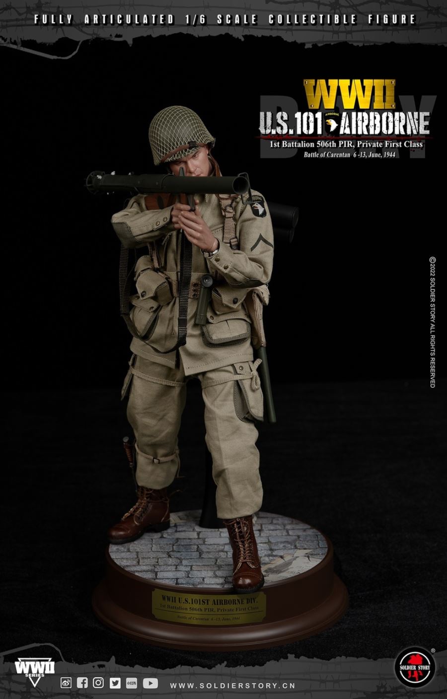 WWII U.S. 101st Airborne DIV. 1st Battalion 506th PIR, Private First Class 1/6