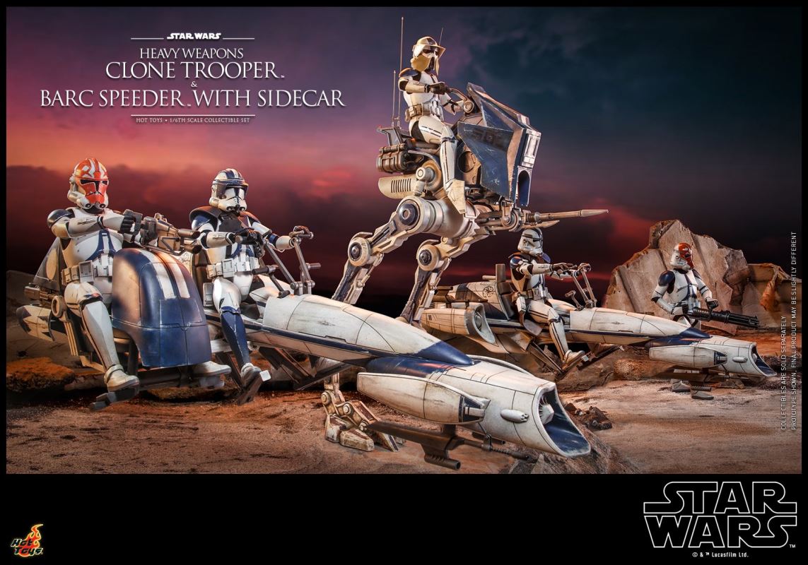 Star Wars: The Clone Wars - Heavy Weapons Clone Trooper and BARC Speeder with Sidecar Collectible Set 1/6