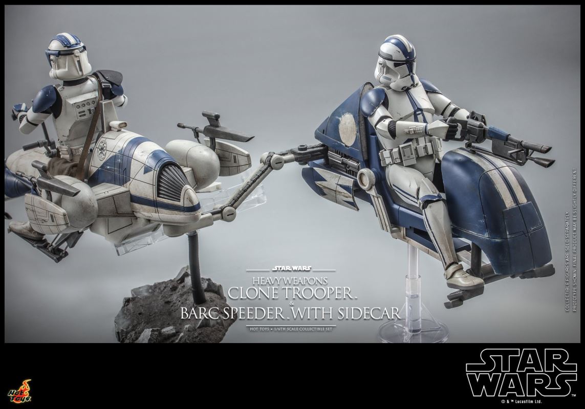 Star Wars: The Clone Wars - Heavy Weapons Clone Trooper and BARC Speeder with Sidecar Collectible Set 1/6