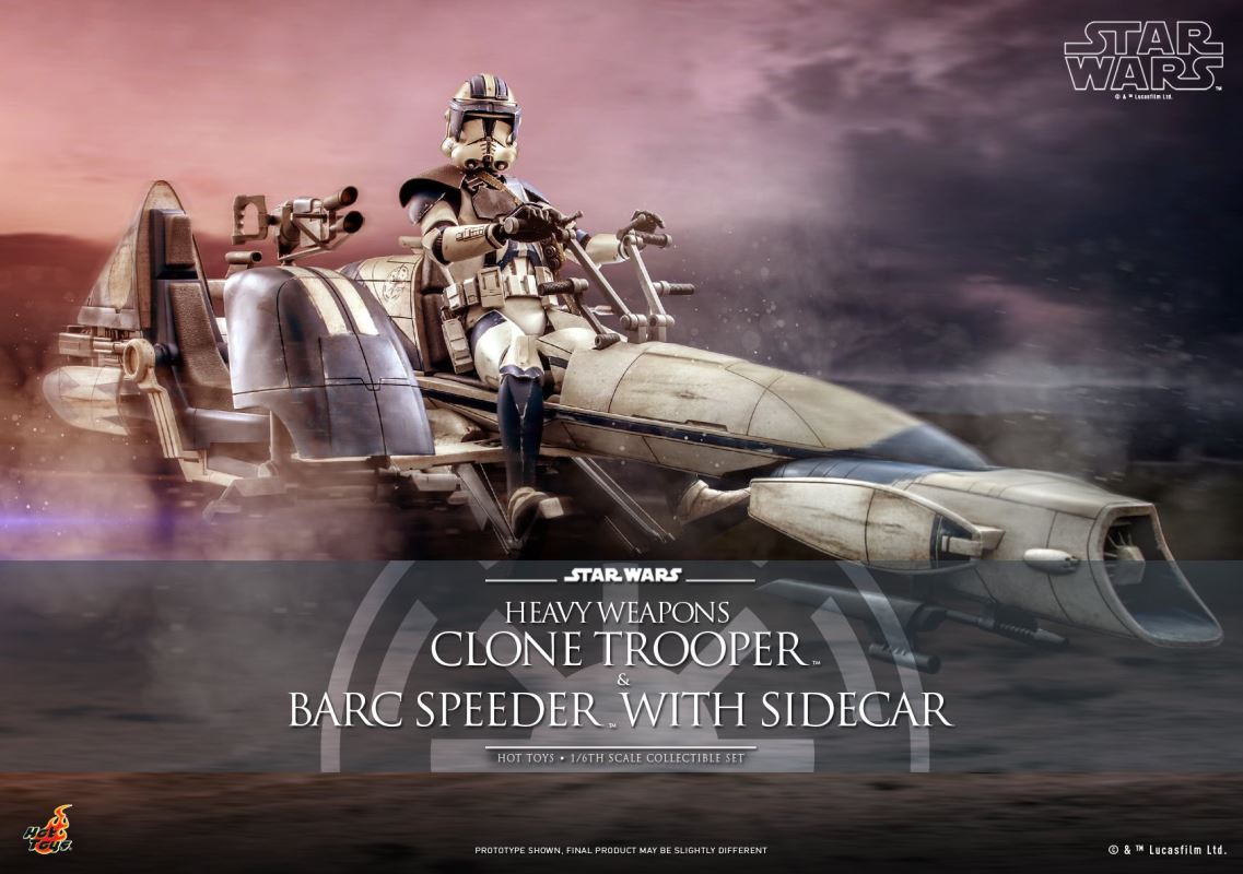 Star Wars: The Clone Wars - Heavy Weapons Clone Trooper and BARC Speeder with Sidecar Collectible Set 1/6