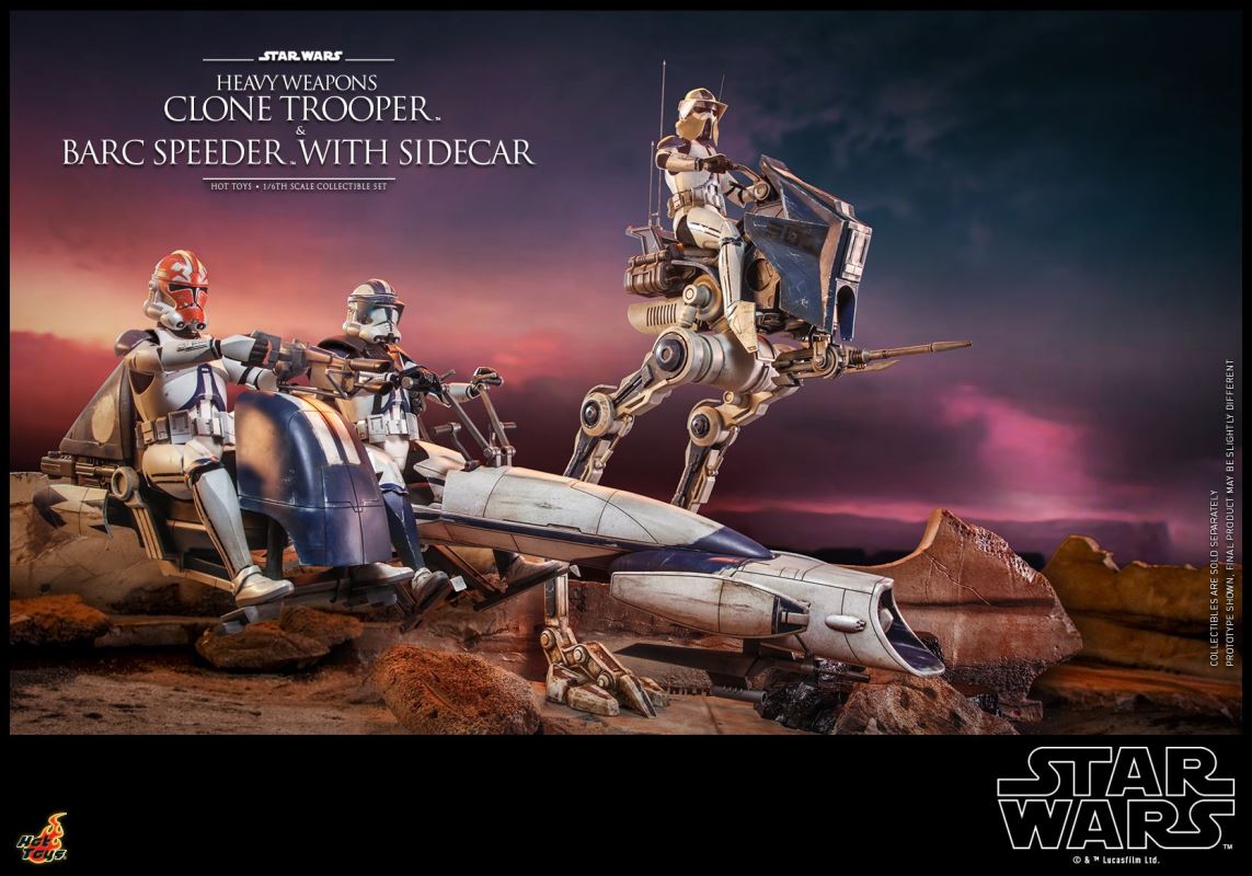 Star Wars: The Clone Wars - Heavy Weapons Clone Trooper and BARC Speeder with Sidecar Collectible Set 1/6