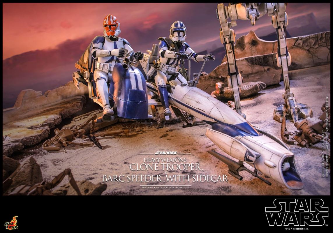 Star Wars: The Clone Wars - Heavy Weapons Clone Trooper and BARC Speeder with Sidecar Collectible Set 1/6