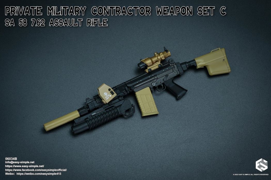 Private Military Contractor Weapon Set 1/6