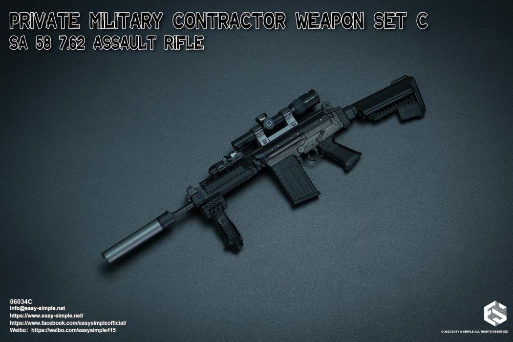 Private Military Contractor Weapon Set 1/6
