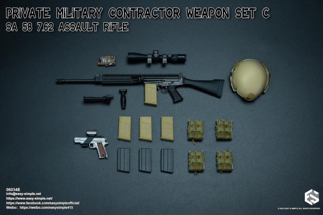 Private Military Contractor Weapon Set 1/6
