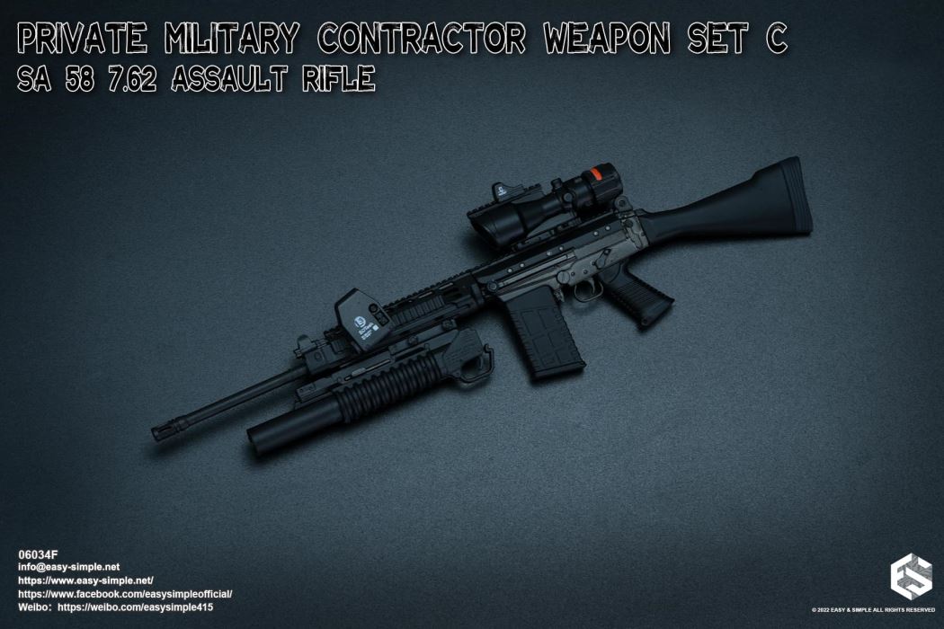 Private Military Contractor Weapon Set 1/6