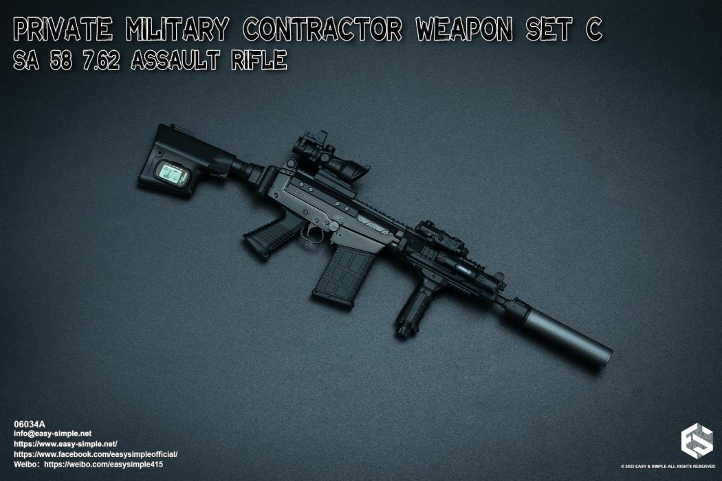 Private Military Contractor Weapon Set 1/6