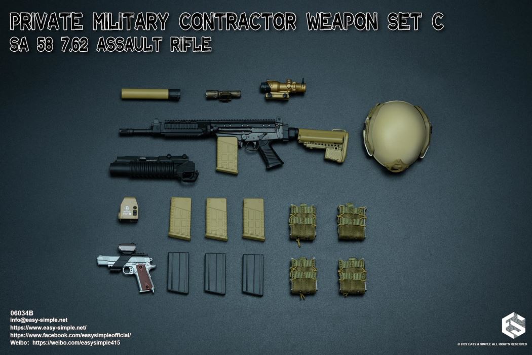 Private Military Contractor Weapon Set 1/6