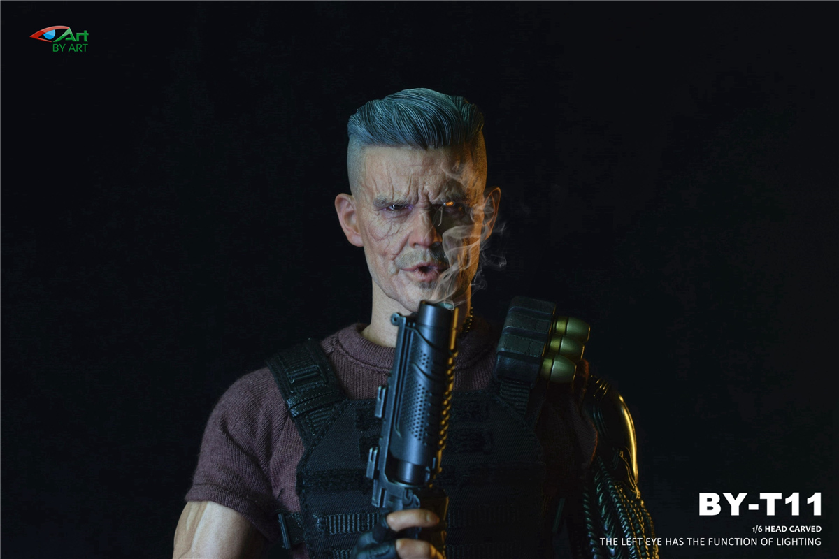 T11 male head sculpt ( left eye can be illuminated ) 1/6