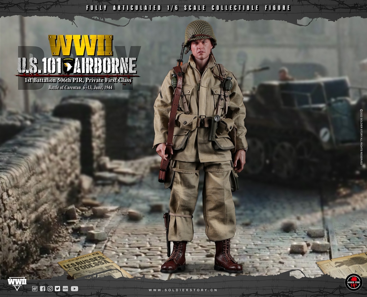 WWII U.S. 101st Airborne DIV. 1st Battalion 506th PIR, Private First Class 1/6