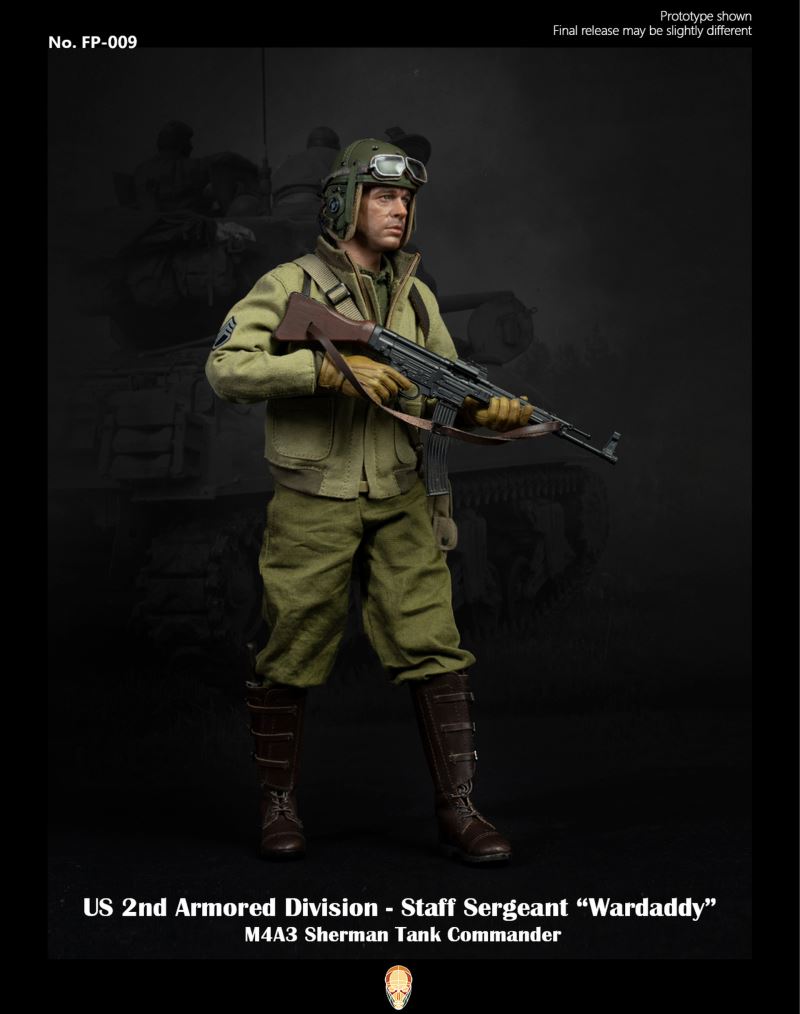 US 2nd Armored Division - Staff Sergeant Wardaddy Figure (Standard Edition) 1/6