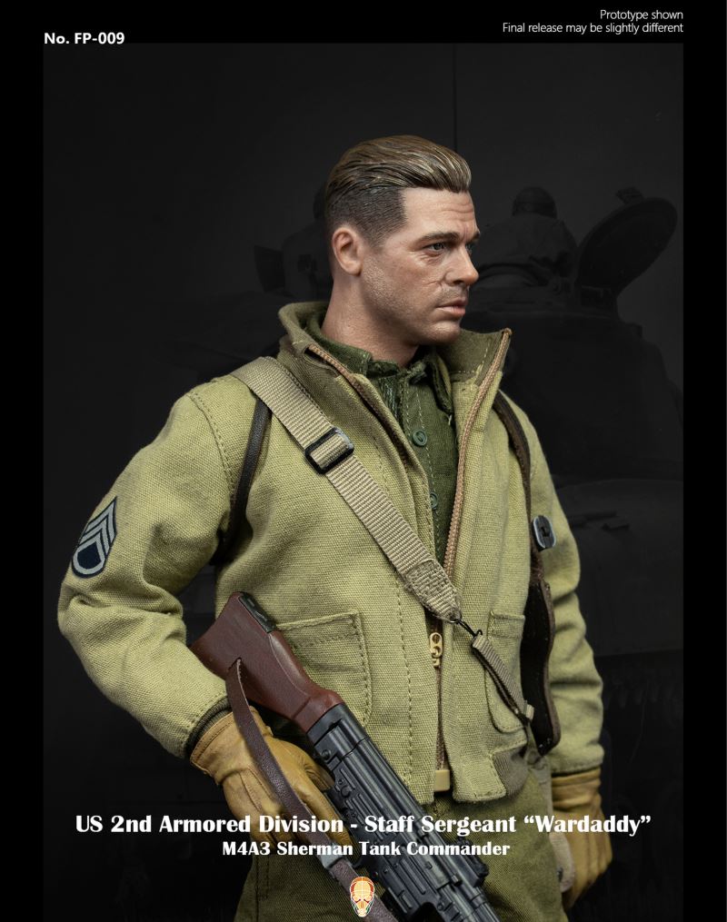 US 2nd Armored Division - Staff Sergeant Wardaddy Figure (Standard Edition) 1/6