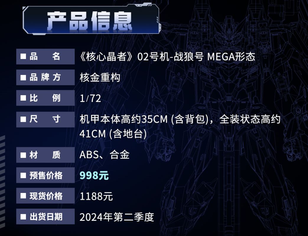 Core Crystal No. 02 War Wolf Mega Form