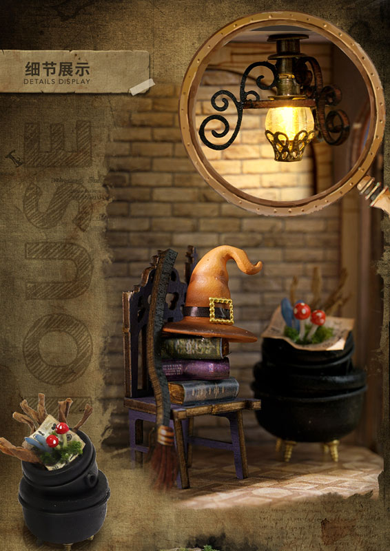 Miniature Dollhouse Magician's House Handmade Kit