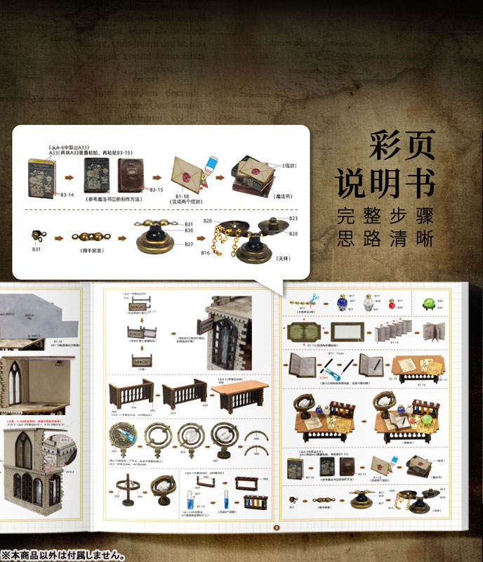 Miniature Dollhouse Magician's House Handmade Kit