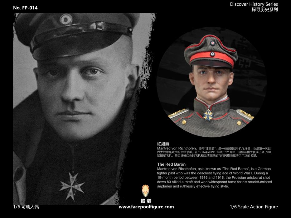 World War I ace pilot Red Baron 1/6