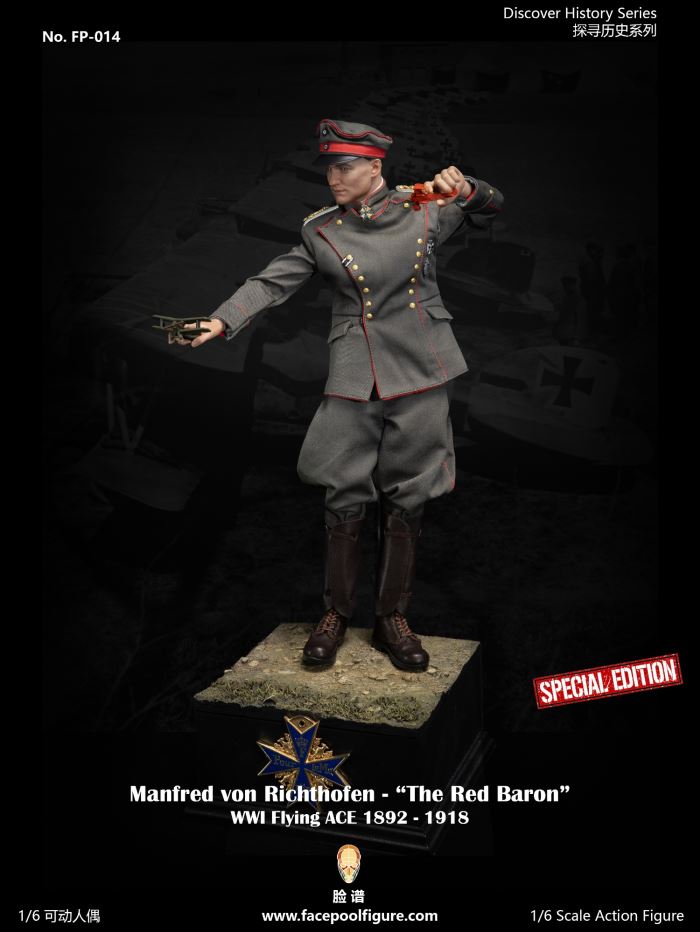World War I ace pilot Red Baron 1/6
